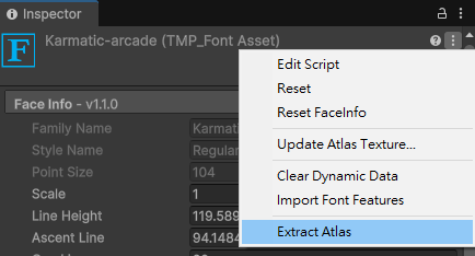 TextMeshPro Extract Atlas